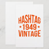 1949 Hashtag Vintag Briefpapier (Vorne/Hinten)