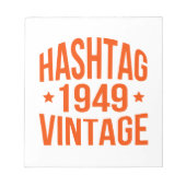 1949 Hashtag Vintag Notizblock (Vorderseite)