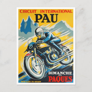 1949 Pau Motorrad-Vintage-Racing Postkarte
