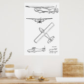1949 Rücken Prop Flugzeug Patent Art Zeichnend Dru Poster (Küche)
