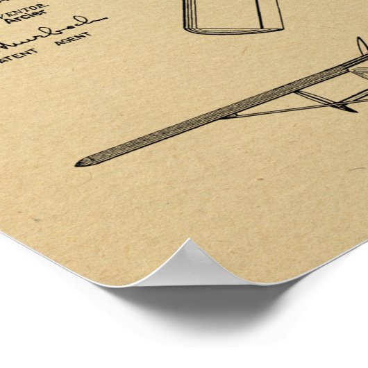 1949 Rücken Prop Flugzeug Patent Art Zeichnend Dru Poster (Ecke)
