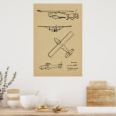 1949 Rücken Prop Flugzeug Patent Art Zeichnend Dru Poster (Küche)