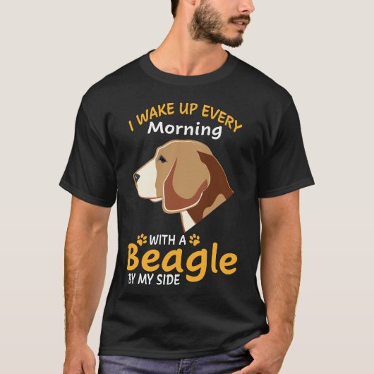 194 Weckte ich jeden Morgen mit einem Beagle von m T-Shirt (Vorderseite)