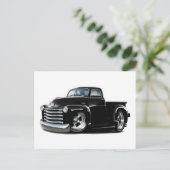 1950-52 Chevy Black Truck Postkarte (Stehend Vorderseite)