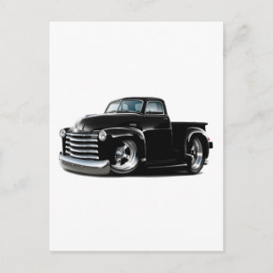 1950-52 Chevy Black Truck Postkarte