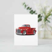1950-52 Chevy Red Truck Postkarte (Stehend Vorderseite)