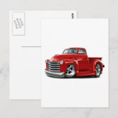 1950-52 Chevy Red Truck Postkarte (Vorne/Hinten)