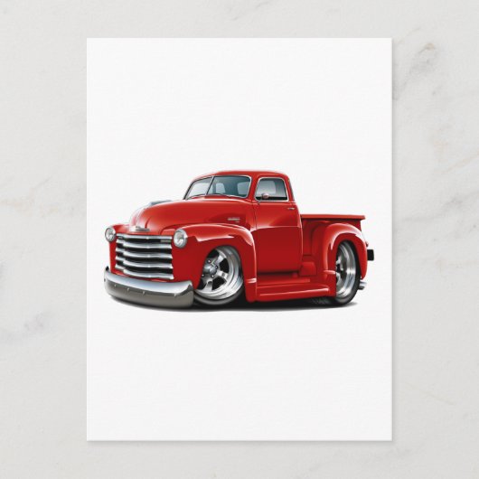 1950-52 Chevy Red Truck Postkarte (Vorderseite)
