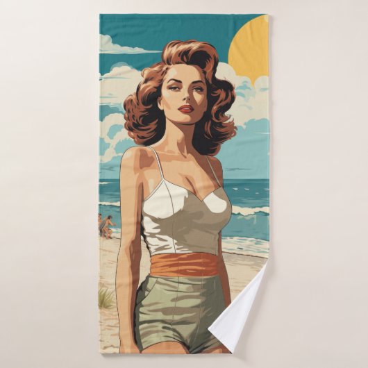 1950 Beach Girl Badhandtuch Set (Badehandtuch)