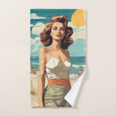 1950 Beach Girl Badhandtuch Set (Handtuch)