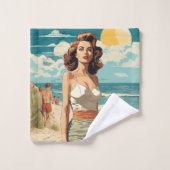 1950 Beach Girl Badhandtuch Set (Waschlappen)