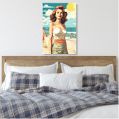 1950 Beach Girl Leinwanddruck (Insitu (Schlafzimmer))