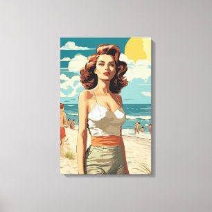 1950 Beach Girl Leinwanddruck
