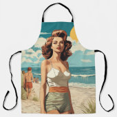 1950 Beach Girl Schürze (Vorderseite)