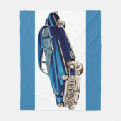 1950 blauer DeSoto-Druck Fleecedecke (Vorderseite)