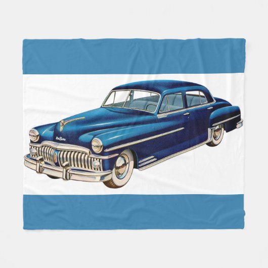 1950 blauer DeSoto-Druck Fleecedecke (Vorderseite (Horizontal))