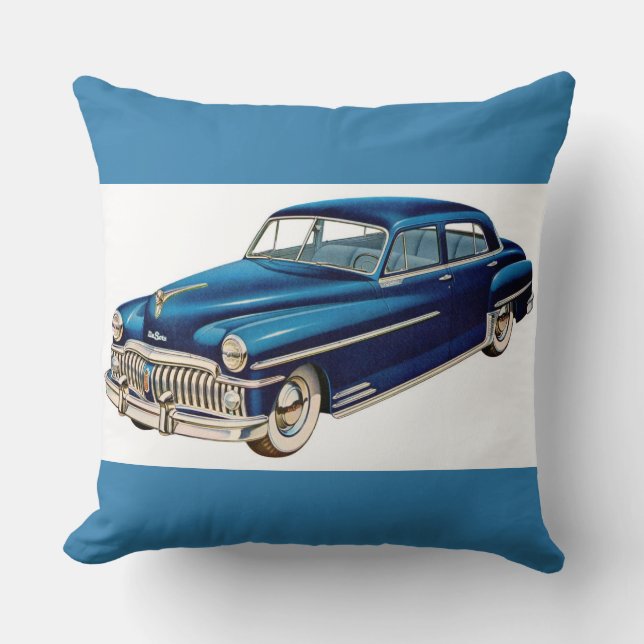 1950 blauer DeSoto-Druck Kissen (Vorderseite)