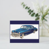 1950 blauer DeSoto Postkarte (Stehend Vorderseite)