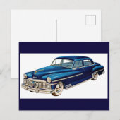 1950 blauer DeSoto Postkarte (Vorne/Hinten)