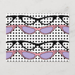 1950 Brillenkarte für die Mode-Katzen - Brillen-Ka Postkarte