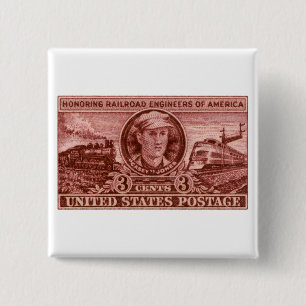 1950 Casey Jones Briefmarke Button