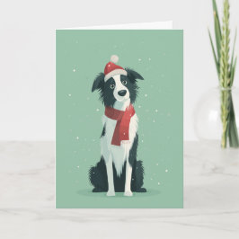 1950 Christmas Border Collie Karte