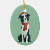 1950 Christmas Border Collie Keramik Ornament (Hinten)