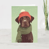 1950 Christmas Chocolate Lab Karte (Vorderseite)