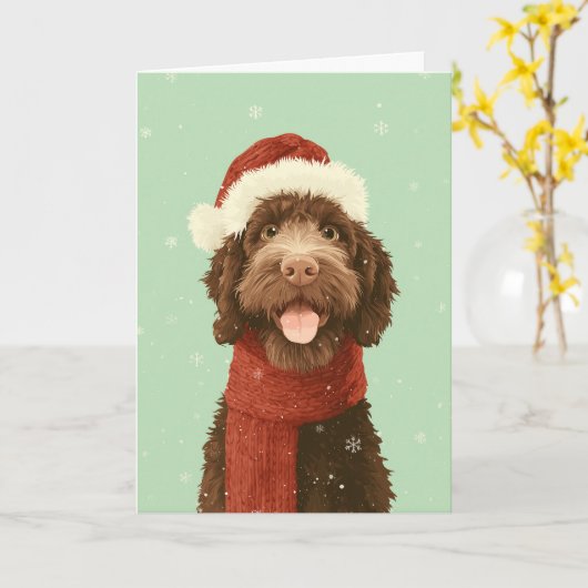 1950 Christmas Labradoodle Karte (Gelbe Blume)
