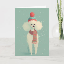 1950 Christmas Poodle Karte