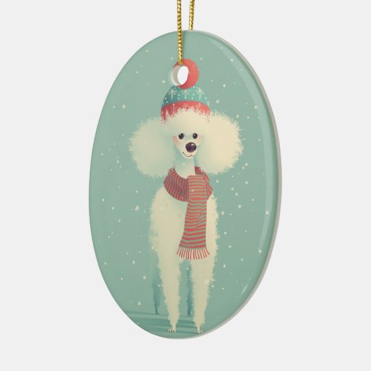 1950 Christmas Poodle Keramik Ornament (Links)