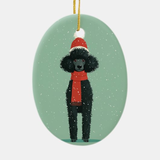 1950 Christmas Poodle Keramik Ornament (Hinten)