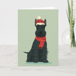 1950 Christmas Scottie Dog Karte