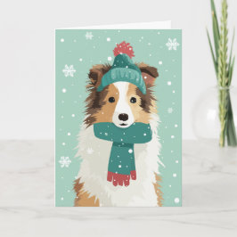 1950 Christmas Sheltie Karte