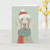 1950 Christmas Weimaraner Karte (Gelbe Blume)