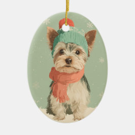 1950 Christmas Yorkie Keramik Ornament