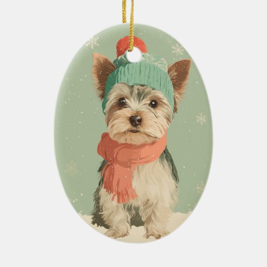 1950 Christmas Yorkie Keramik Ornament (Hinten)