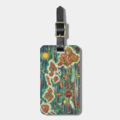 1950 Dole Map of Hawaii Joseph Feher Oil Paint Lug Gepäckanhänger (Vorderseite vertikal)