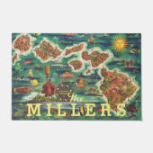 1950 Dole Map von Hawaii Joseph Feher Oil Paint Fußmatte (Vorderseite)