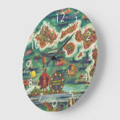 1950 Dole Map von Hawaii Joseph Feher Oil Paint Große Wanduhr (Winkel)