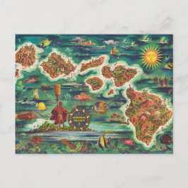1950 Dole Map von Hawaii Joseph Feher Oil Paint Postkarte