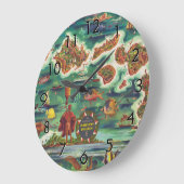 1950 Einfache Karte von Hawaii Joseph Feher Dark Große Wanduhr (Winkel)