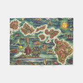 1950 Einfache Karte von Hawaii Joseph Feher Fleecedecke (Vorderseite (Horizontal))