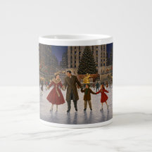 1950 Familie Weihnachten New York Eislaufbahn