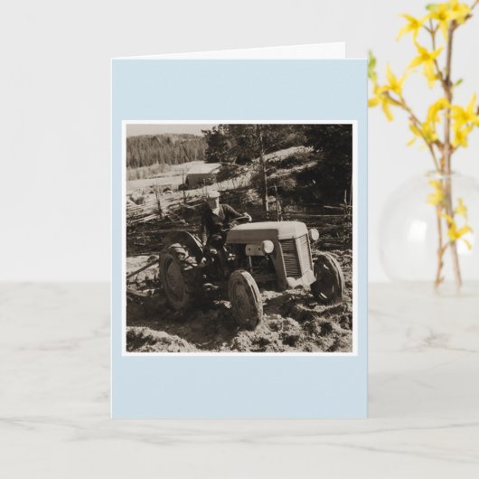 1950 Ferguson Traktor Finnland Geburtskarte Karte (Gelbe Blume)