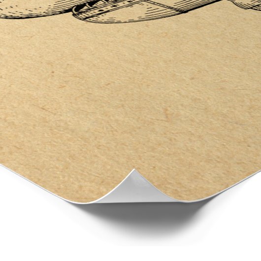 1950 Flugzeugpatentkunst Zeichnend Print Poster (Ecke)