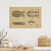 1950 Flugzeugpatentkunst Zeichnend Print Poster (Küche)