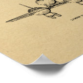 1950 Flugzeugpatentkunst Zeichnend Print Poster (Ecke)