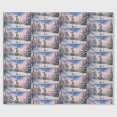 1950 Frau mit Schmetterlingen Weihnachtsgrüße Geschenkpapier (Flach)