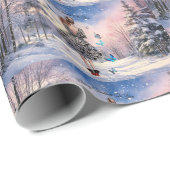 1950 Frau mit Schmetterlingen Weihnachtsgrüße Geschenkpapier (Rolleneckpunkt)